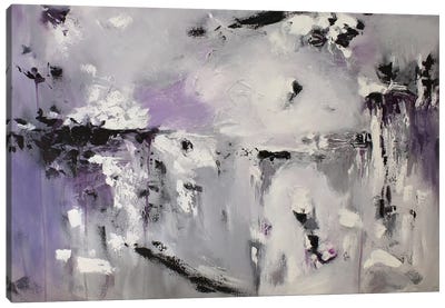 Harmonious Sounds Canvas Art Print - Gray & Purple Art