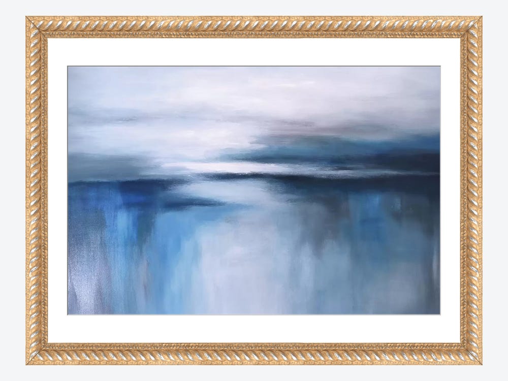 original abstract seascape painting on canvas gold silver art