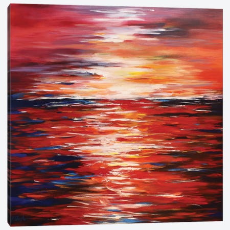 Abstract Landscape In Red Canvas Print #DZH8} by Radiana Christova Canvas Art
