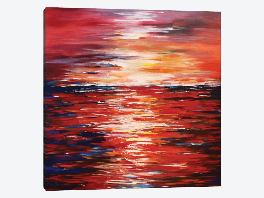 Abstract Landscape In Red by Radiana Christova 1-piece Canvas Wall Art