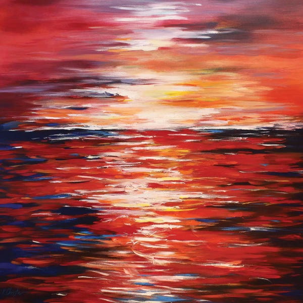 Erin Ashley: Abstract Landscape In Red by Radiana Christova