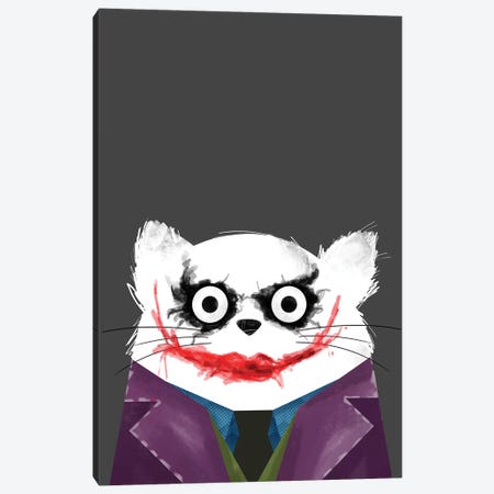 Cat Joker Canvas Print #DZL12} by Doozal Art Print