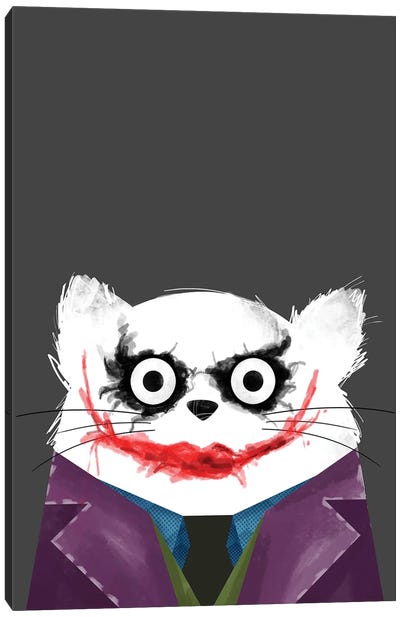 Cat Joker Canvas Art Print - Doozal