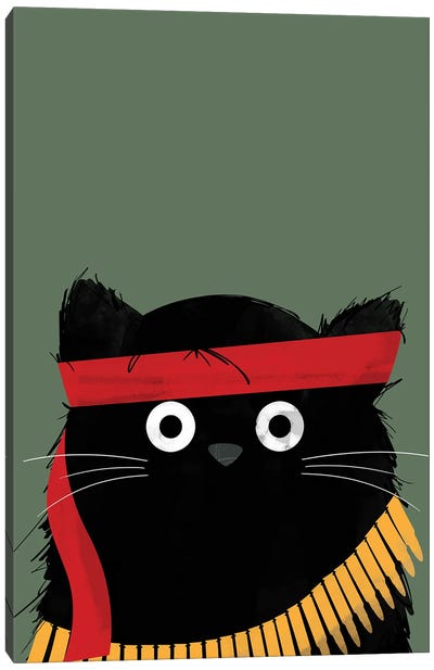 Cat Rambo Canvas Art Print - Black Cat Art
