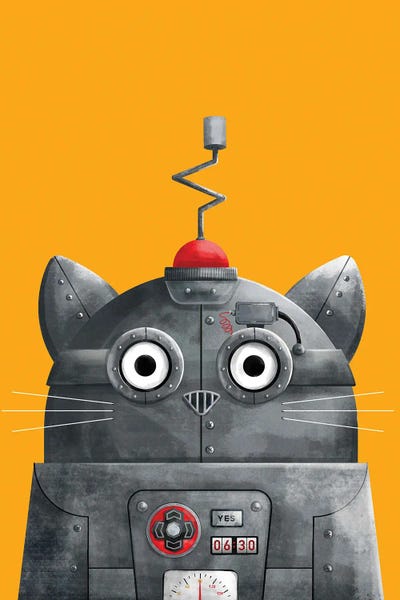 Kids Fantasy Art: Cat Robot C.A.T by Doozal