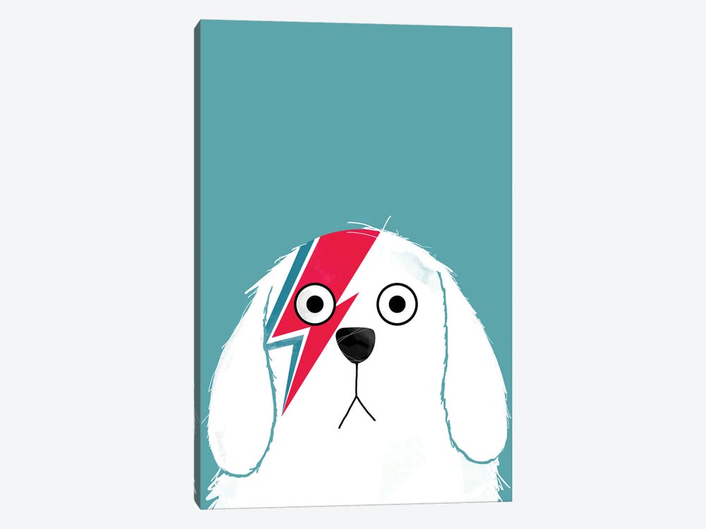 Dog Bowie - White Version by Doozal 1-piece Canvas Artwork