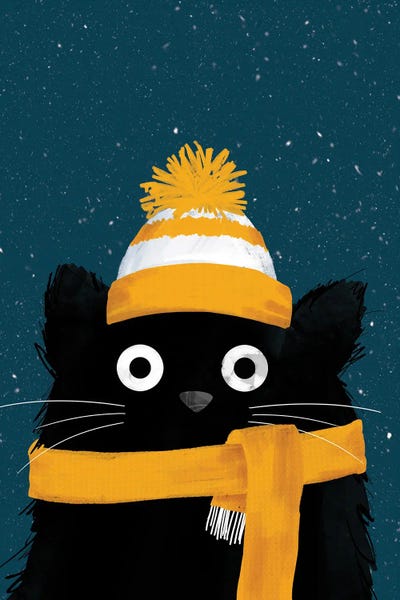 Doozal: Snowy Winter Day Cat by Doozal
