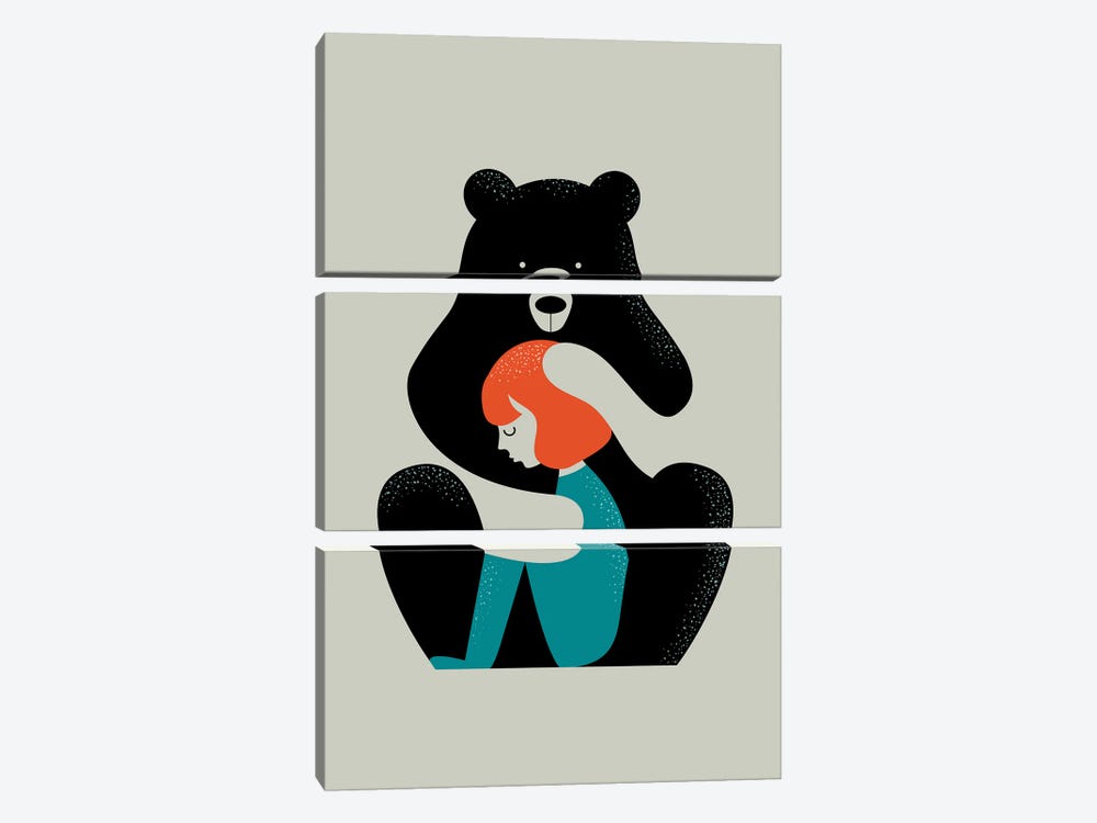 Big Bear Hug by Doozal 3-piece Canvas Art