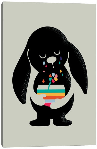 Rainbow Tears Bunny Canvas Art Print