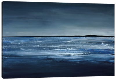 Blue Horizon Canvas Art Print - Abstract Landscapes Art