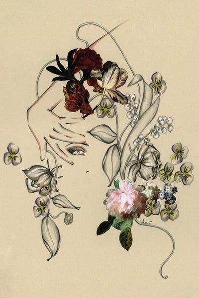 Elly Azizian: Floral Portrait I by Elly Azizian