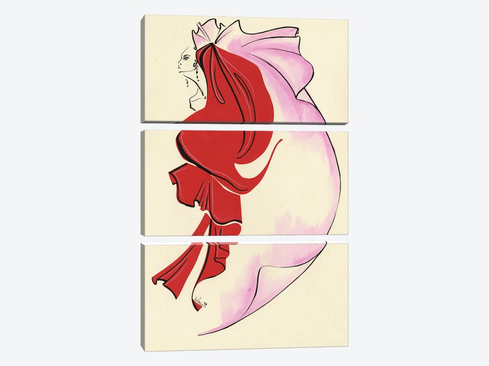 Schiaparelli Couture Collage Red by Elly Azizian 3-piece Canvas Artwork