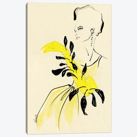 Schiaparelli Couture Collage Yellow Canvas Print #EAZ26} by Elly Azizian Canvas Art Print