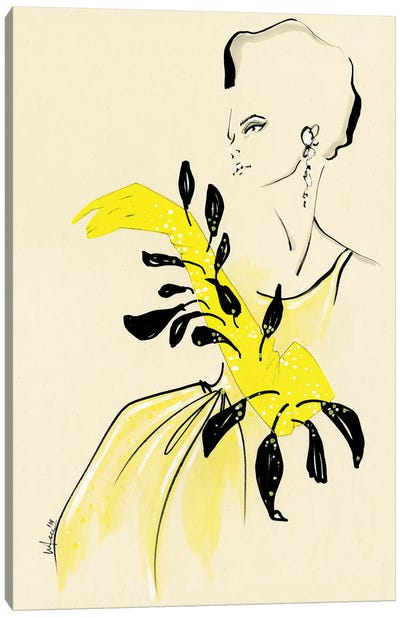 Schiaparelli Couture Collage Yellow Canvas Art Print - Elly Azizian