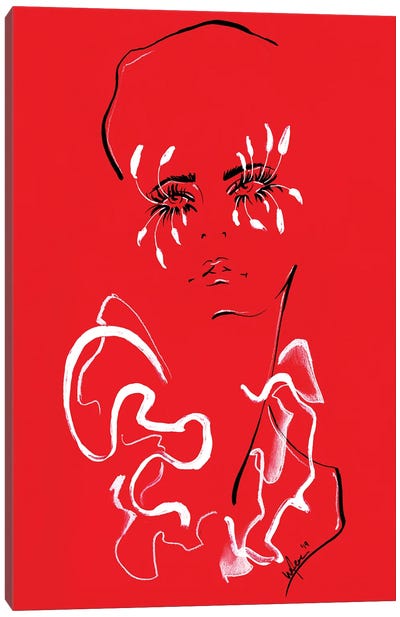 Valentino Red Canvas Art Print - Graphic Fashion