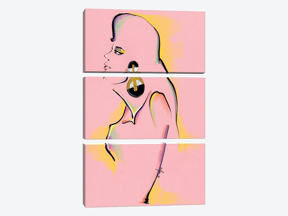 Pink Portrait Collage by Elly Azizian 3-piece Art Print