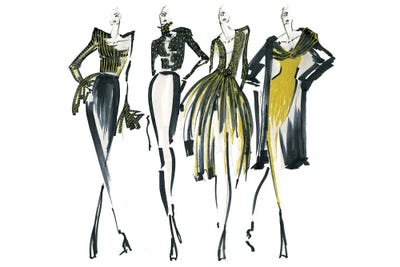 Golden Lineup I by Elly Azizian acrylic art print