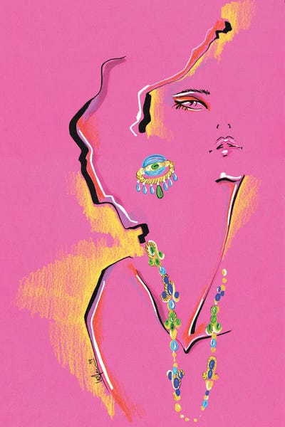 Graphic Fashion: Magenta Portrait Collage by Elly Azizian