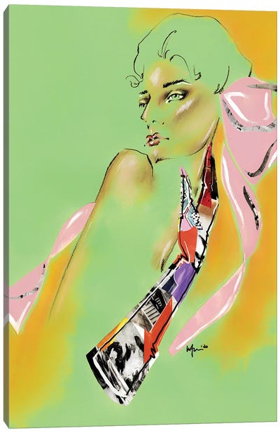 Pink Bow Collage Canvas Art Print - Elly Azizian