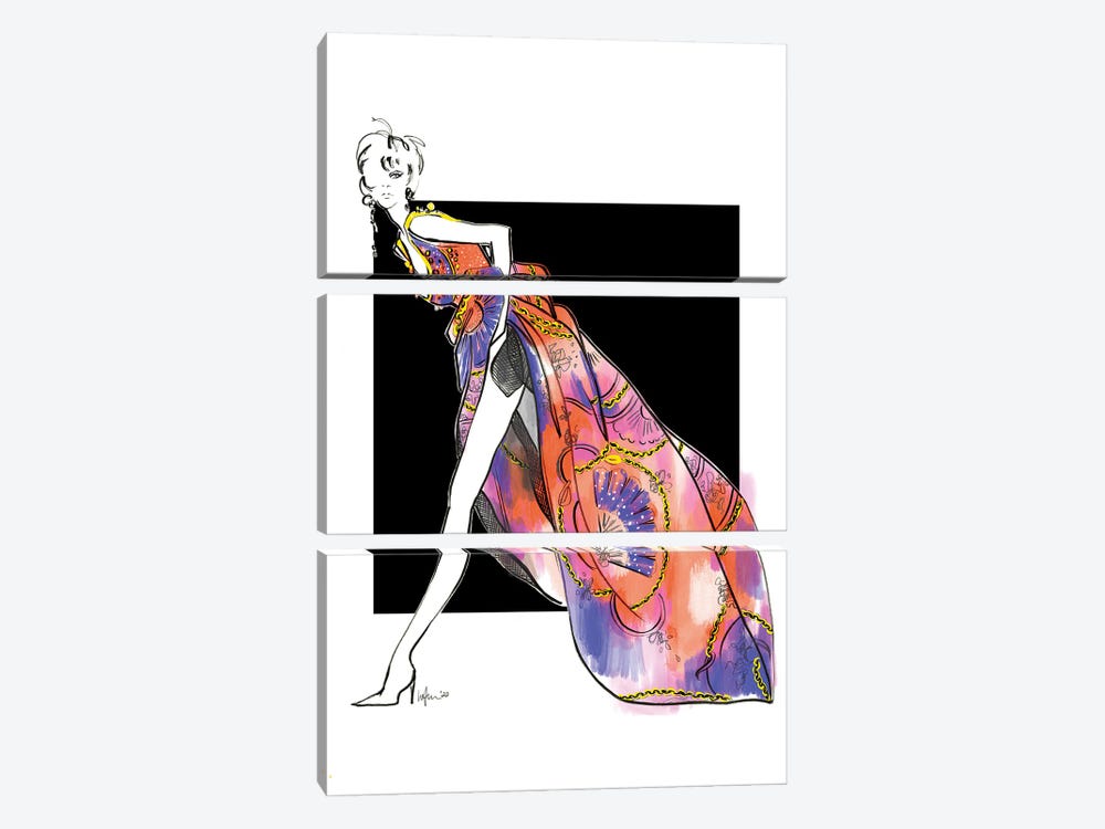 Ballgown Color Splash by Elly Azizian 3-piece Canvas Art Print