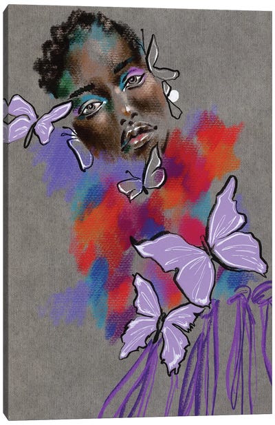 Lavender Flutter Canvas Art Print - Elly Azizian