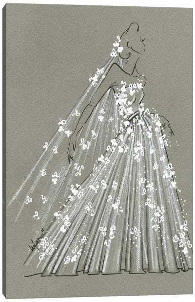 Fashion Strokes Bridal Canvas Art Print - Elly Azizian