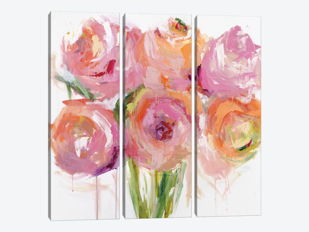Pink Peonies by Emma Bell 3-piece Art Print