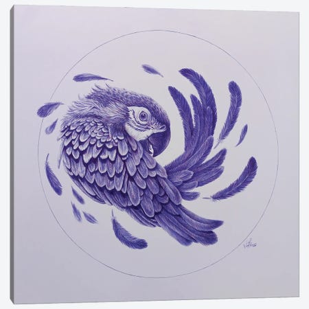 Blue Bird Canvas Print #EBK11} by Ebuka Emmanuel Canvas Artwork