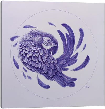 Blue Bird Canvas Art Print - Ebuka Emmanuel