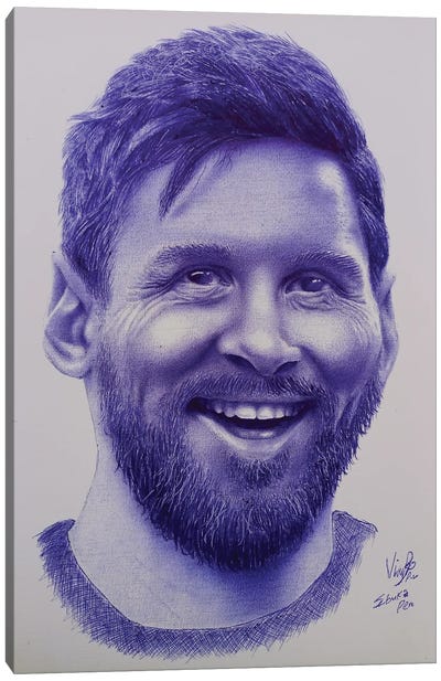 Messi Canvas Art Print - Soccer Art