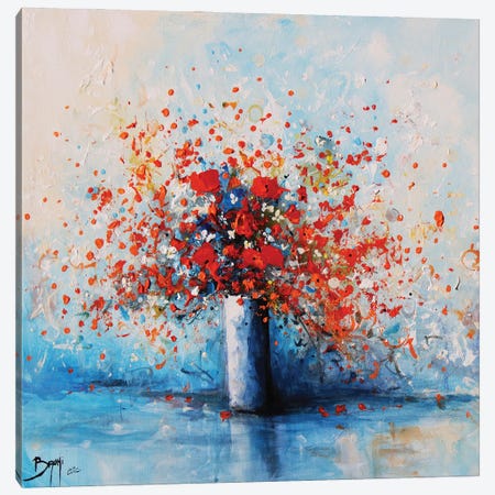 Red Flower Burst Canvas Print #EBN11} by Eric Bruni Canvas Print