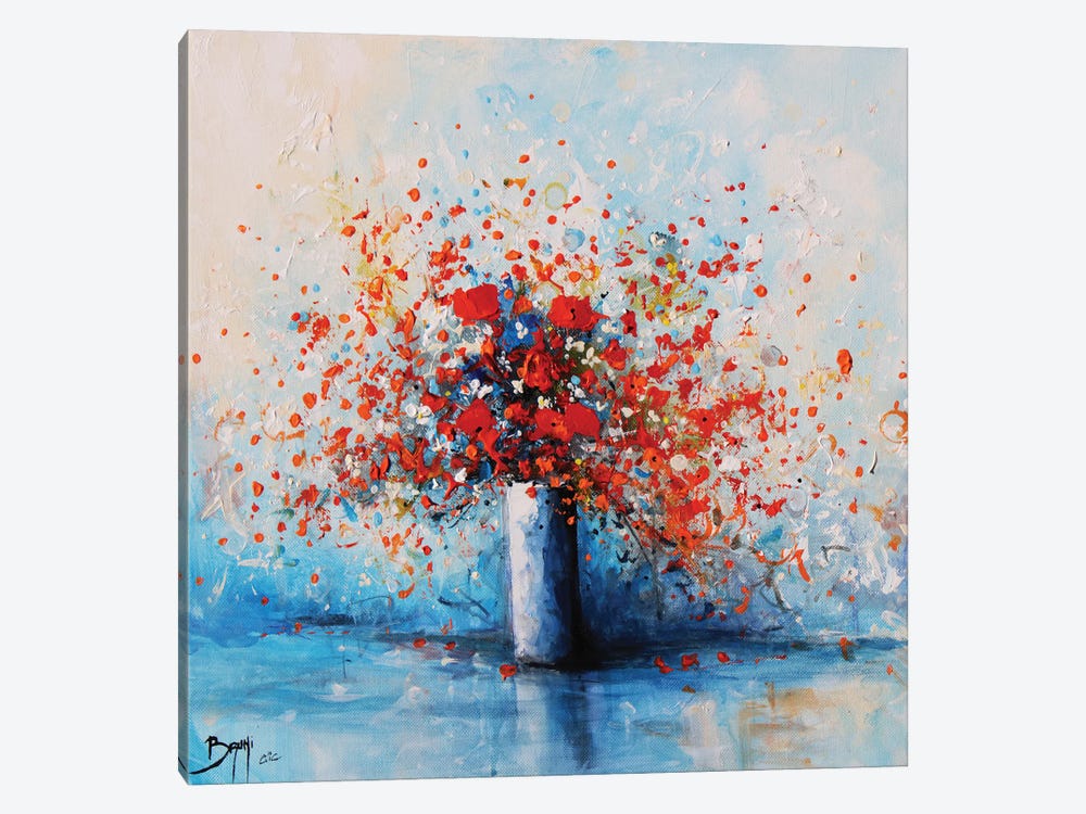 Red Flower Burst by Eric Bruni 1-piece Canvas Art Print