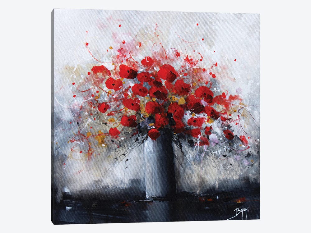 Red Flowers by Eric Bruni 1-piece Canvas Wall Art