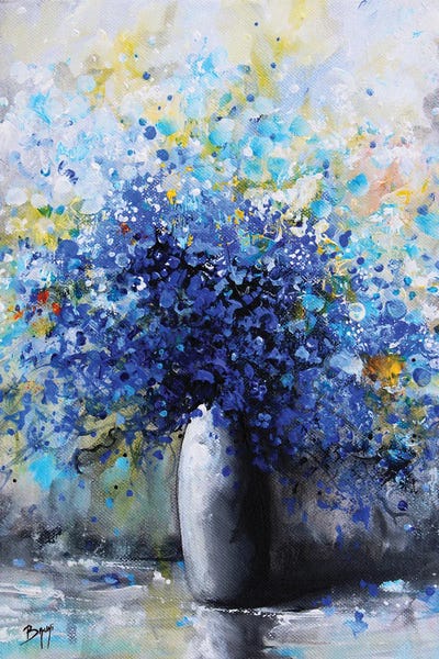 Blue Flowers by Eric Bruni framed wall art