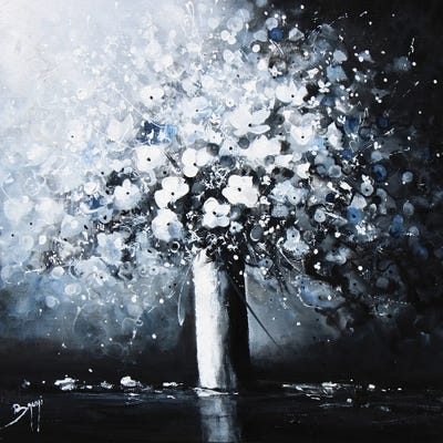 White Flowers by Eric Bruni framed wall art