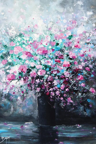 Black Vase Roses by Eric Bruni framed wall art