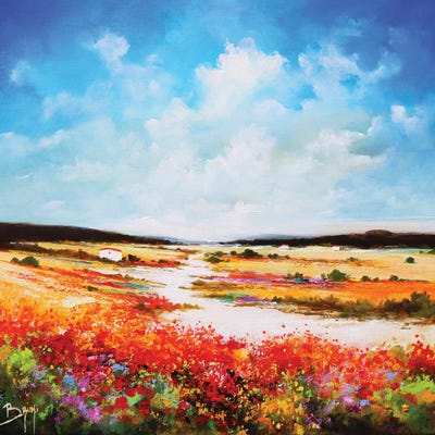 Red Flower Plain by Eric Bruni framed wall art