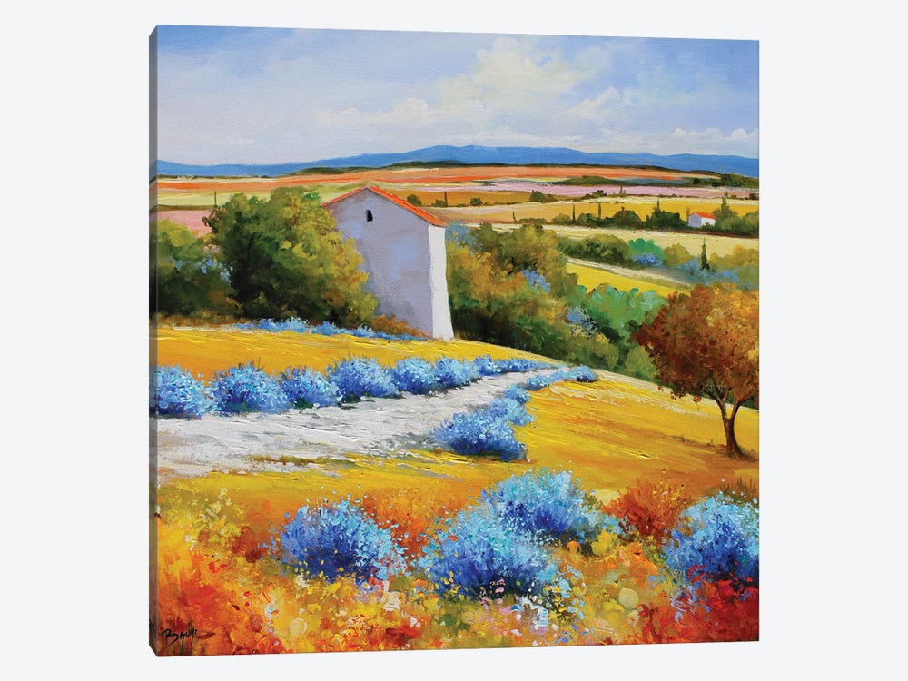 Path And Lavendes by Eric Bruni 1-piece Canvas Artwork