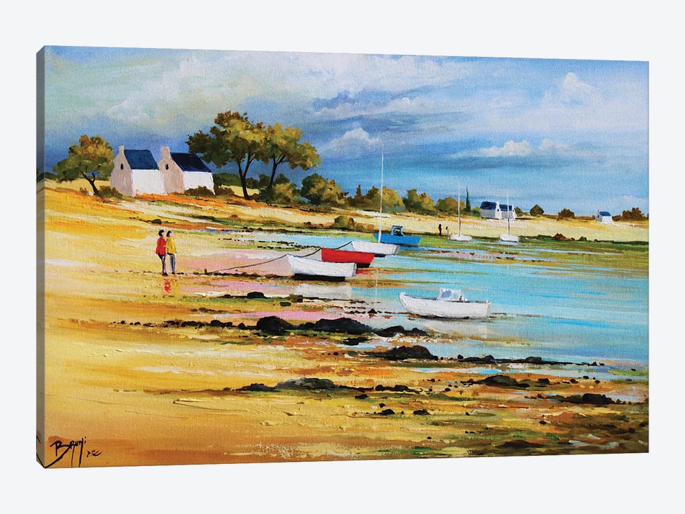Low Tide Fishing Boats by Eric Bruni 1-piece Canvas Art