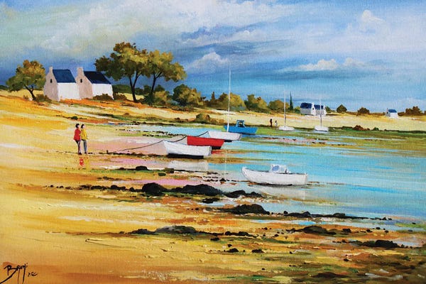 Eric Bruni: Low Tide Fishing Boats by Eric Bruni