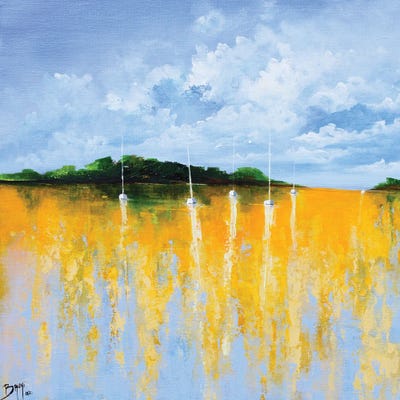 Yellow Reflections On The Lagoon by Eric Bruni framed wall art