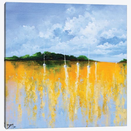 Yellow Reflections On The Lagoon Canvas Print #EBN47} by Eric Bruni Art Print