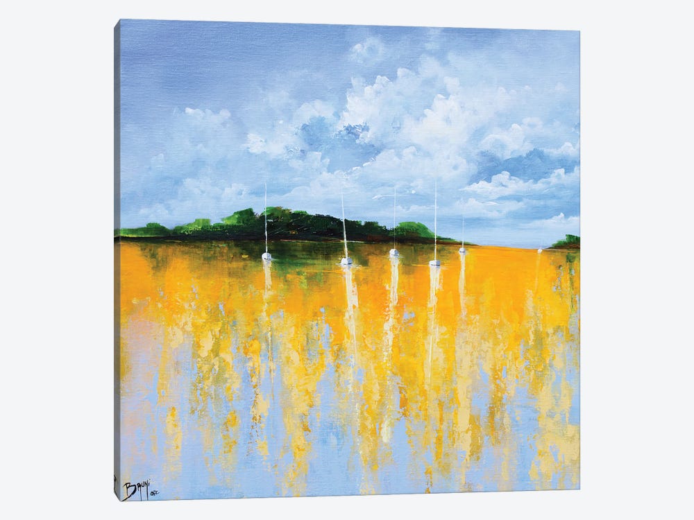 Yellow Reflections On The Lagoon by Eric Bruni 1-piece Canvas Artwork