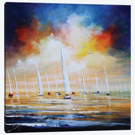 Regattas In The Middle Of The Ocean Canvas Print #EBN60} by Eric Bruni Canvas Artwork