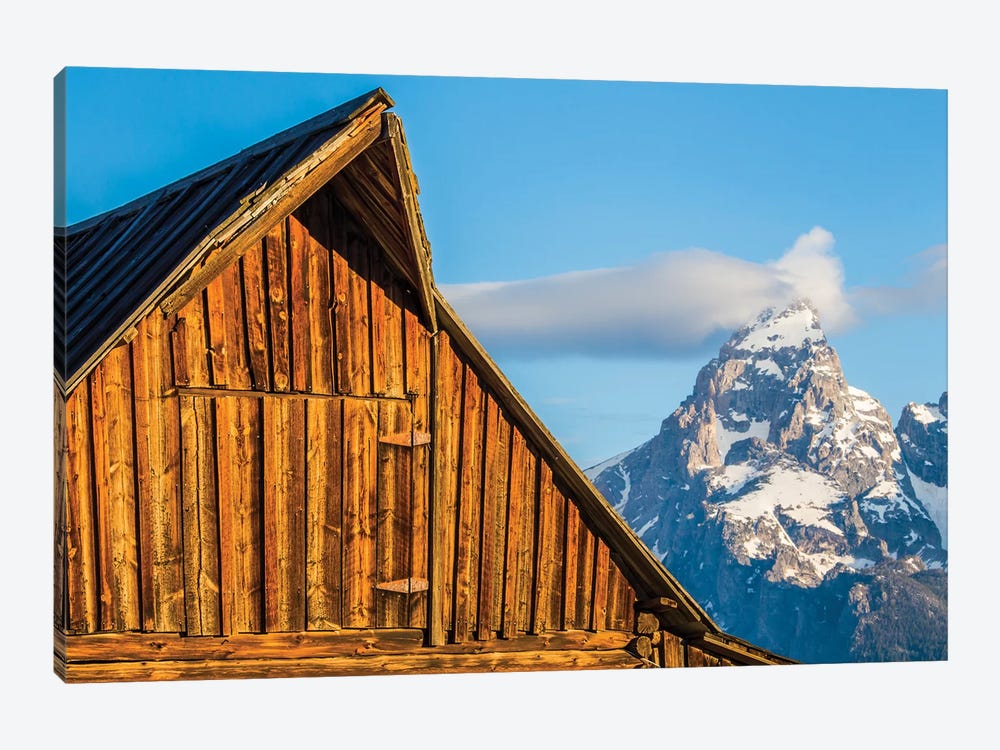 USA, Wyoming, Grand Teton National Park, Jackson, Barn roof in early morning by Elizabeth Boehm 1-piece Canvas Artwork