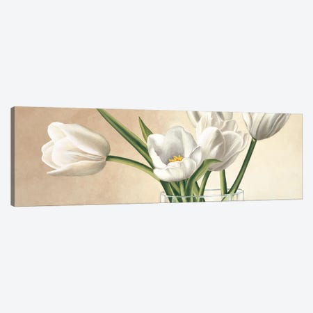 Vaso con tulipani bianchi Canvas Print #EBR6} by Eva Barberini Canvas Print