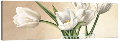 Vaso con tulipani bianchi Canvas Art Print - Tulip Art