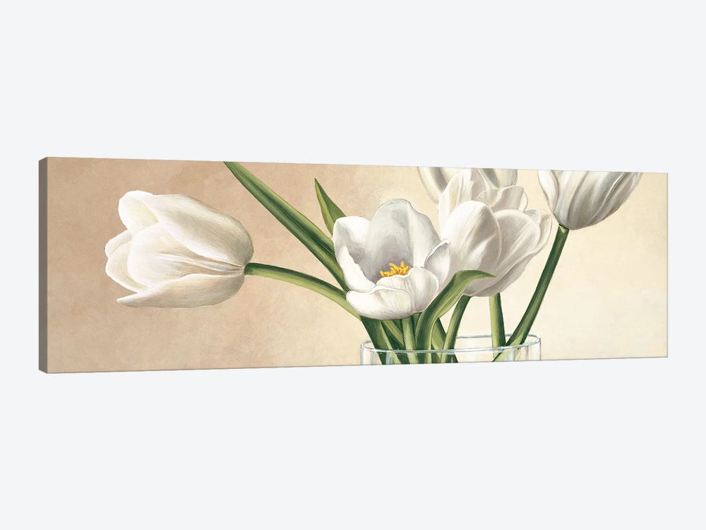 Vaso con tulipani bianchi by Eva Barberini 1-piece Canvas Art