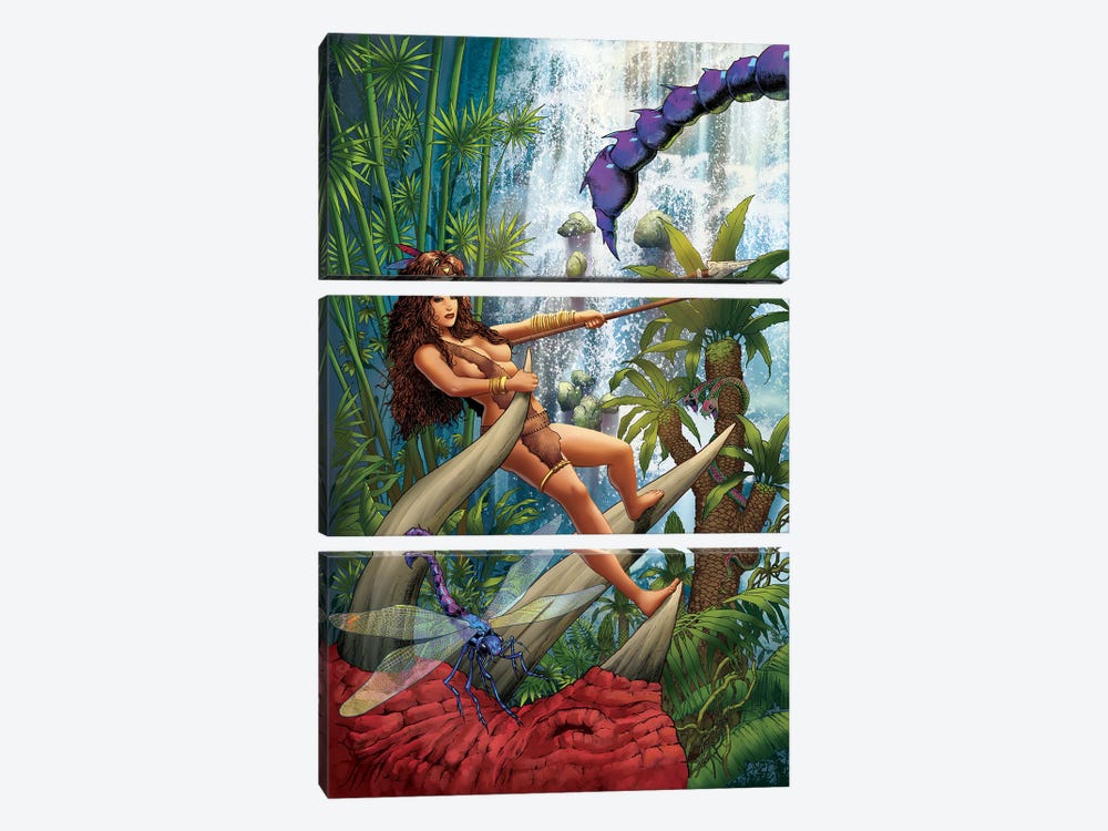 The Land That Time Forgot®: See-ta the Savage™ by Mike Wolfer and Ceci de la Cruz 3-piece Canvas Art