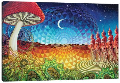 Buddha Bliss Canvas Art Print - Mushroom Art